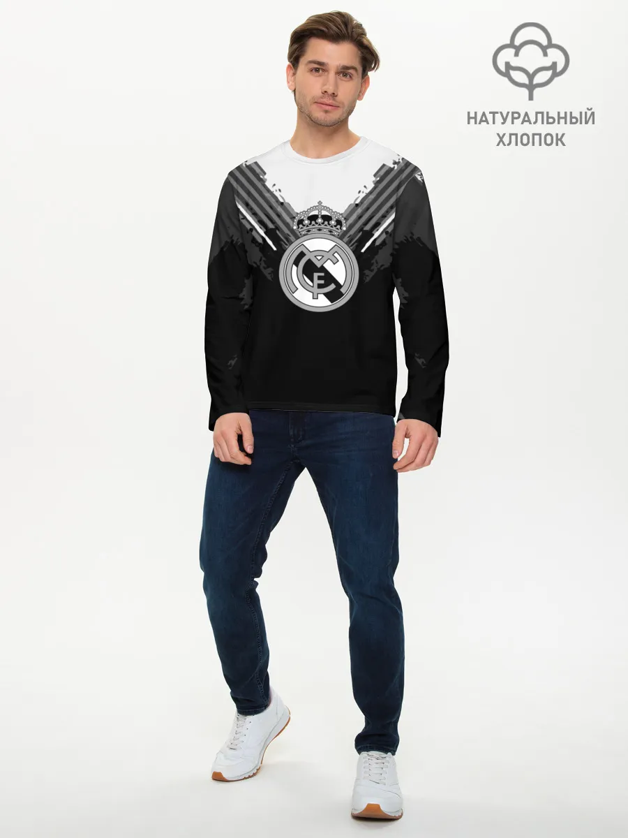 Мужской лонгслив базовый / Real Madrid abstract original
