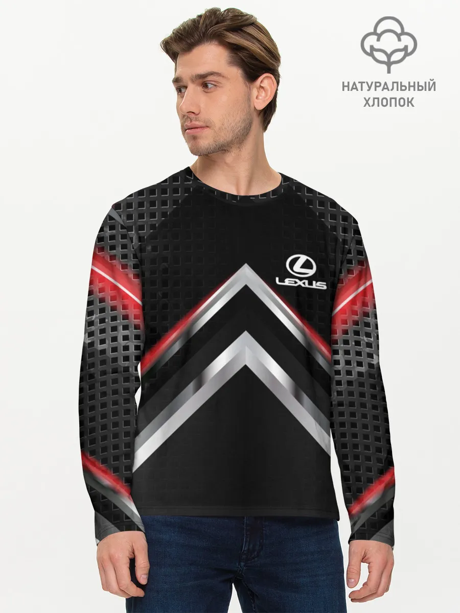 Мужской лонгслив базовый / Lexus abstract line