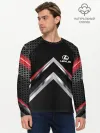 Мужской лонгслив базовый / Lexus abstract line