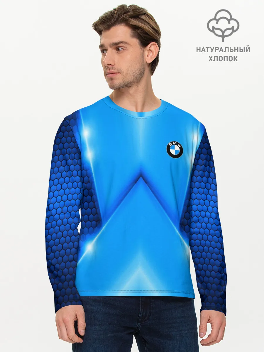 Мужской лонгслив базовый / BMW car sport SKY