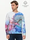 Мужской лонгслив базовый / Акварельные разводы