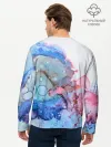 Мужской лонгслив базовый / Акварельные разводы