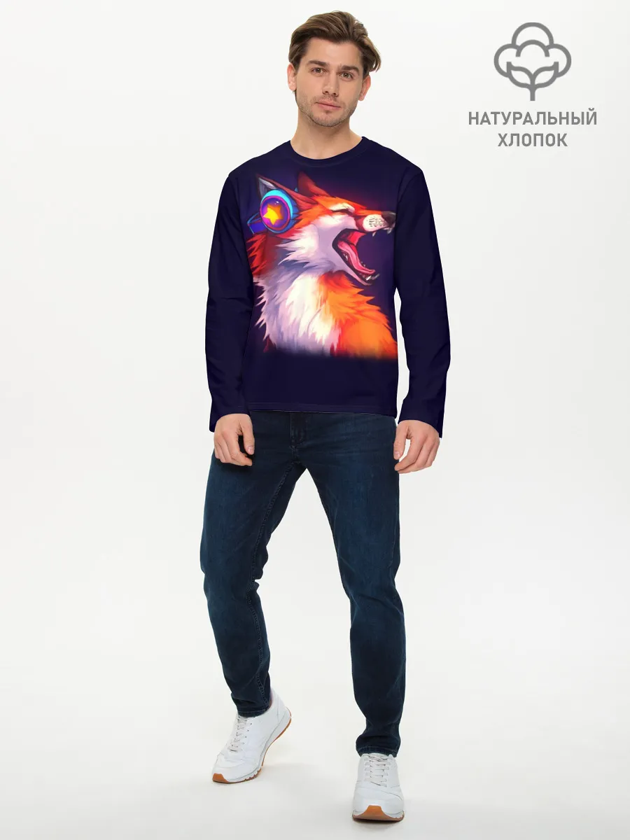 Мужской лонгслив базовый / Лиса