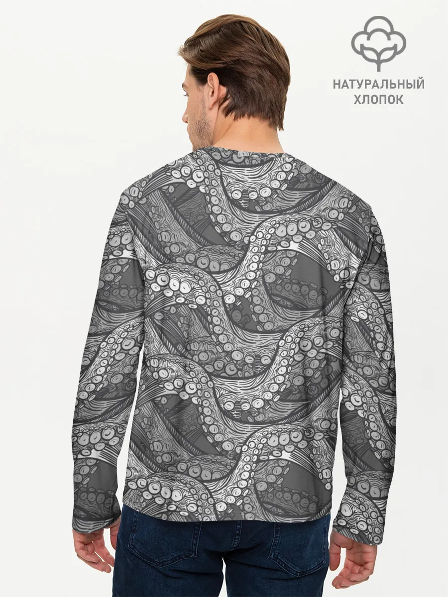 Мужской лонгслив базовый / Octopus dark