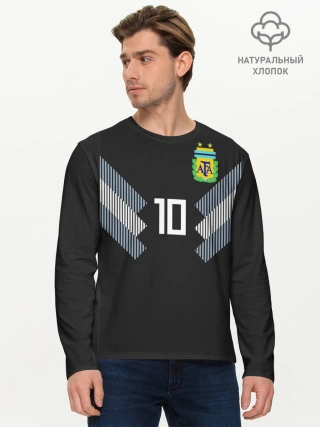 Мужской лонгслив базовый / Месси ЧМ 2018 гостевая