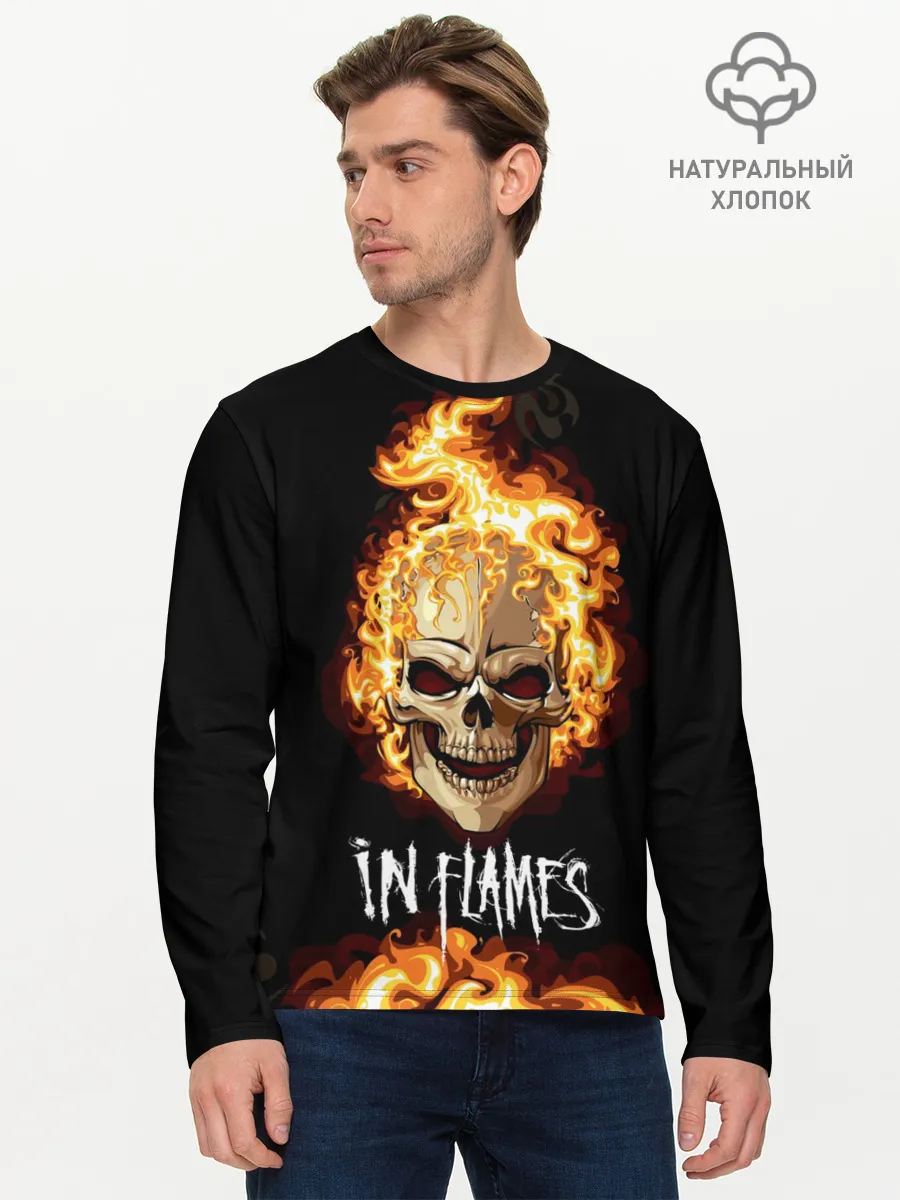 Мужской лонгслив базовый / В пламени