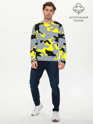 Мужской лонгслив базовый / Yellow camouflage