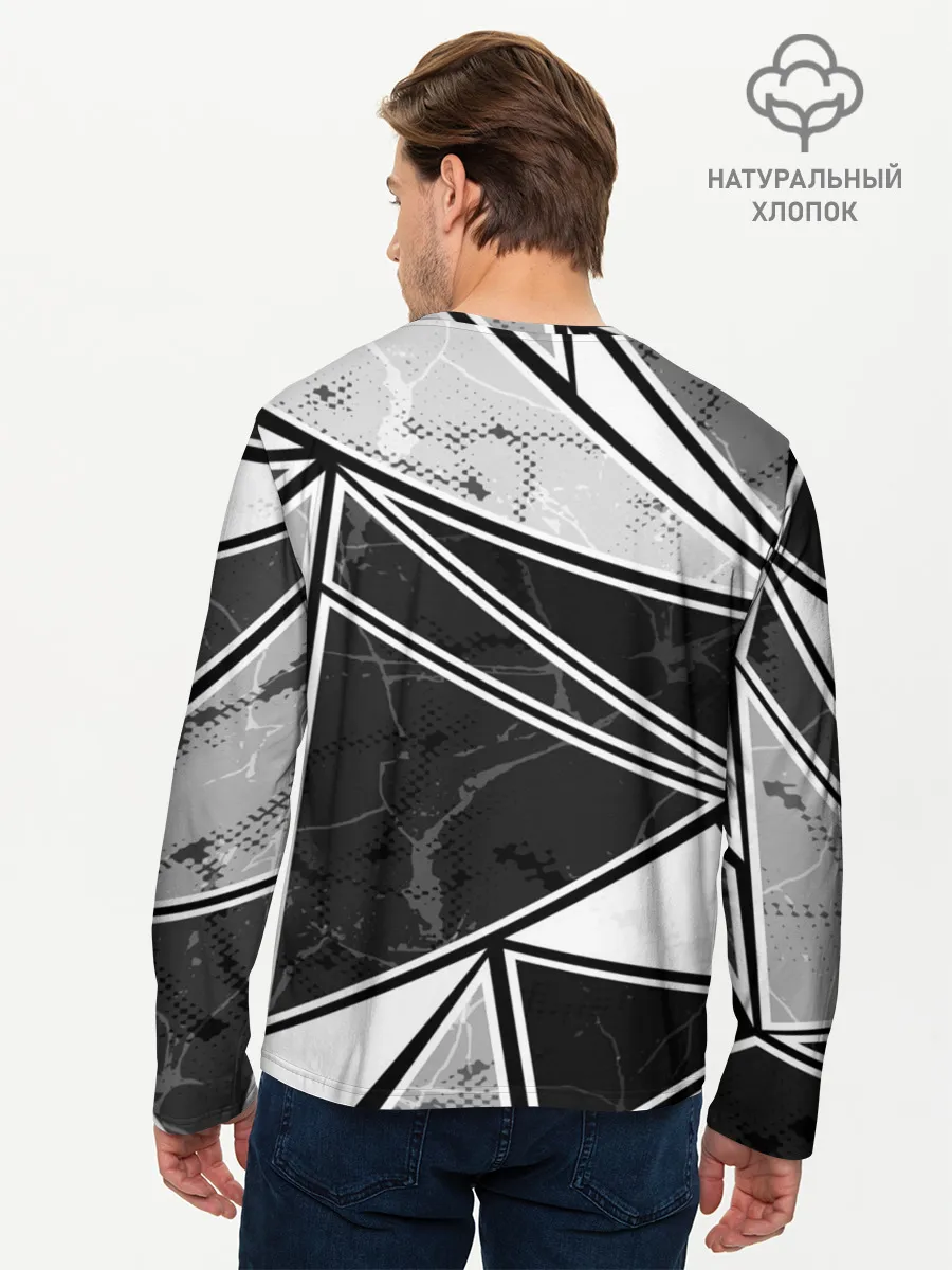 Мужской лонгслив базовый / Спортивная геометрия