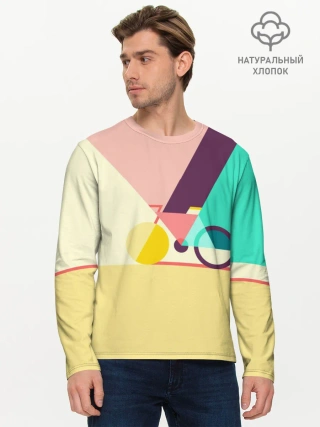 Мужской лонгслив базовый / Велосипед