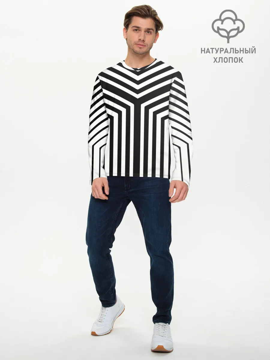 Мужской лонгслив базовый / Кибер Зебра