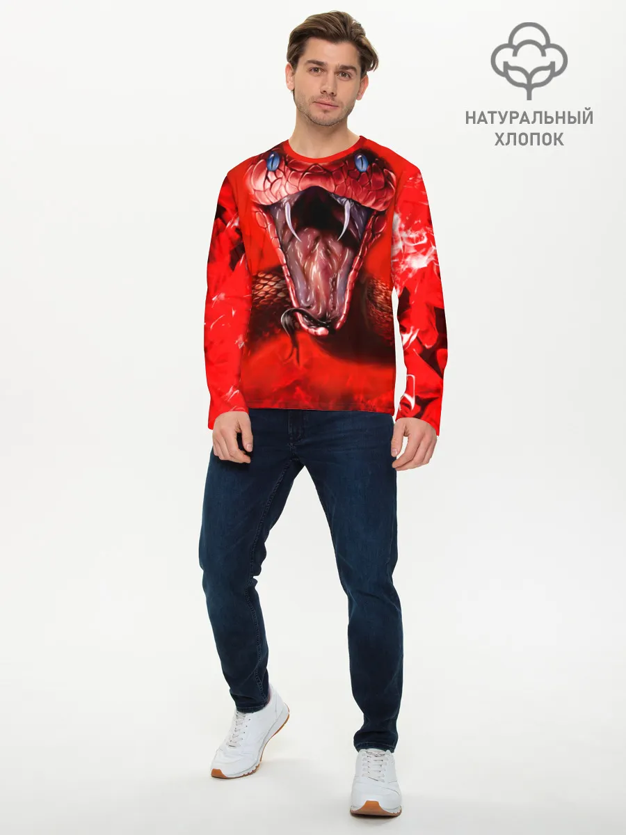 Мужской лонгслив базовый / Red Snake