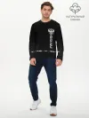 Мужской лонгслив базовый / Russia-collection black 2018