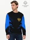 Мужской лонгслив базовый / Russia-sport collection BLUE