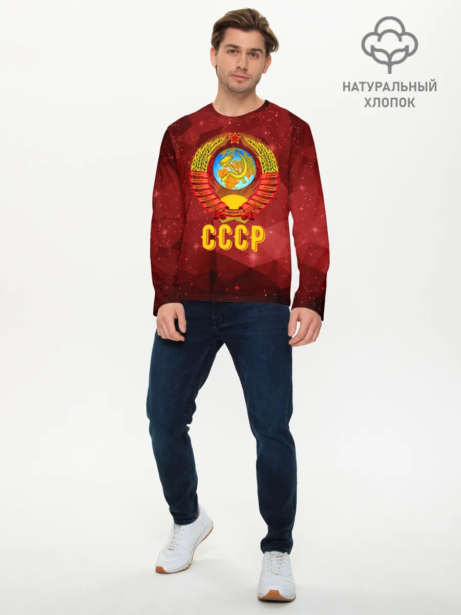 Мужской лонгслив базовый / СССР Abstract Polygons