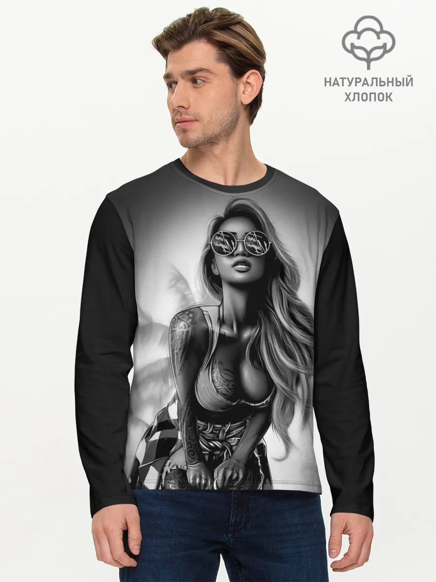 Мужской лонгслив базовый / Trap girl