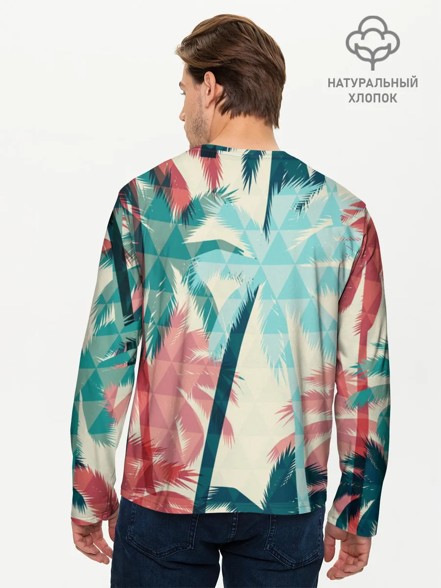 Мужской лонгслив базовый / Абстракция Пальмы Текстура