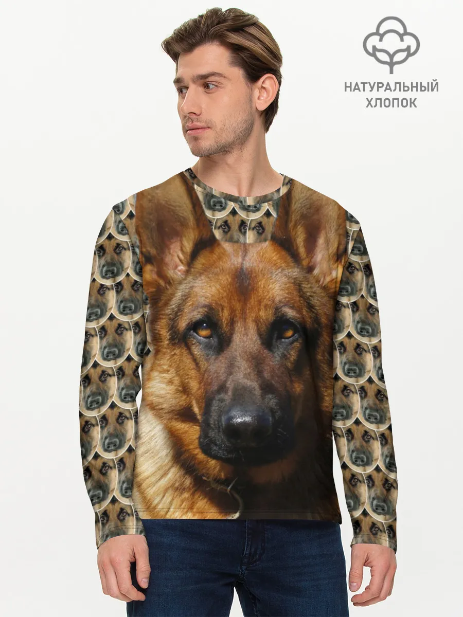 Мужской лонгслив базовый / Овчарка