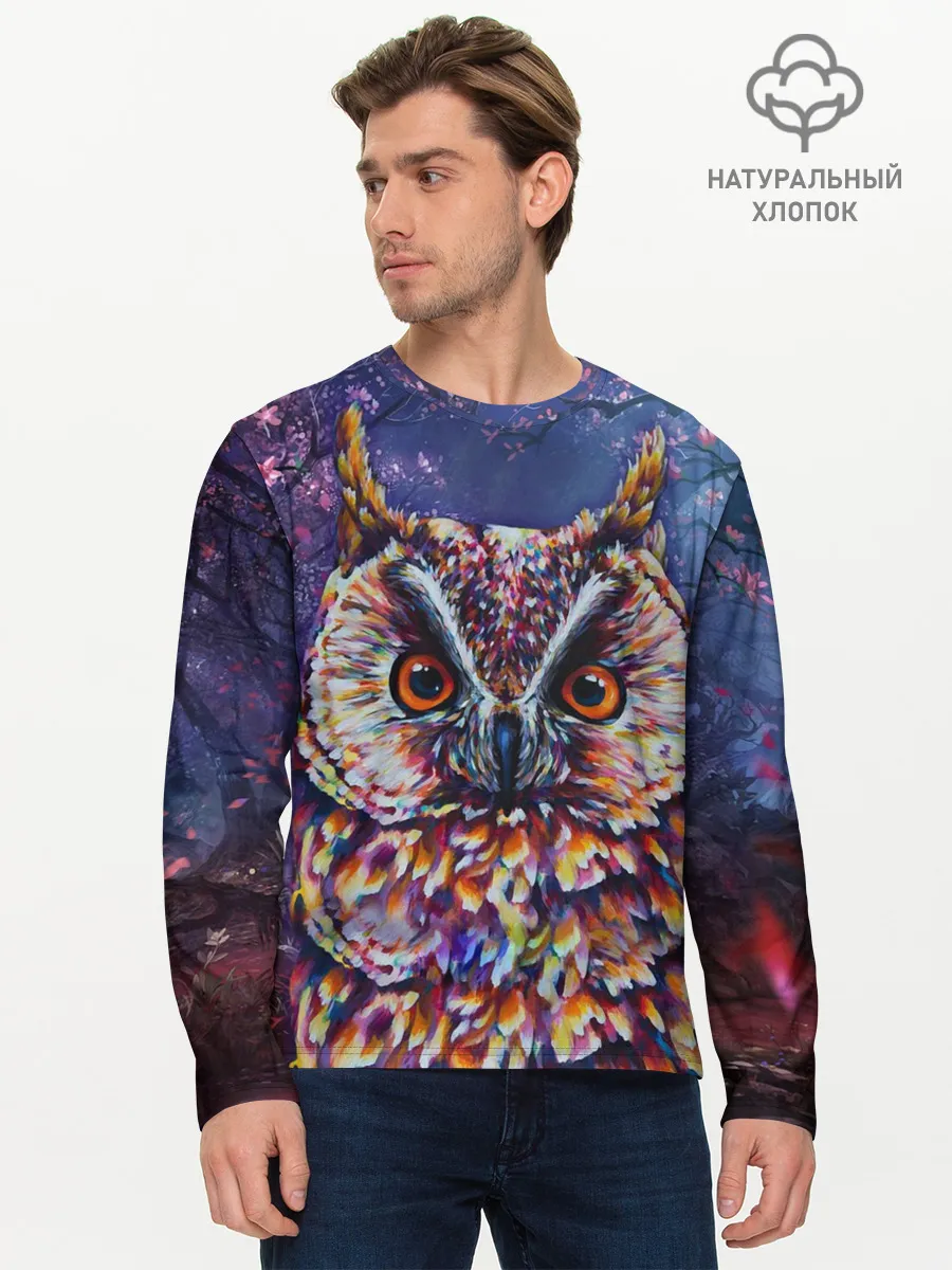Мужской лонгслив базовый / Сова
