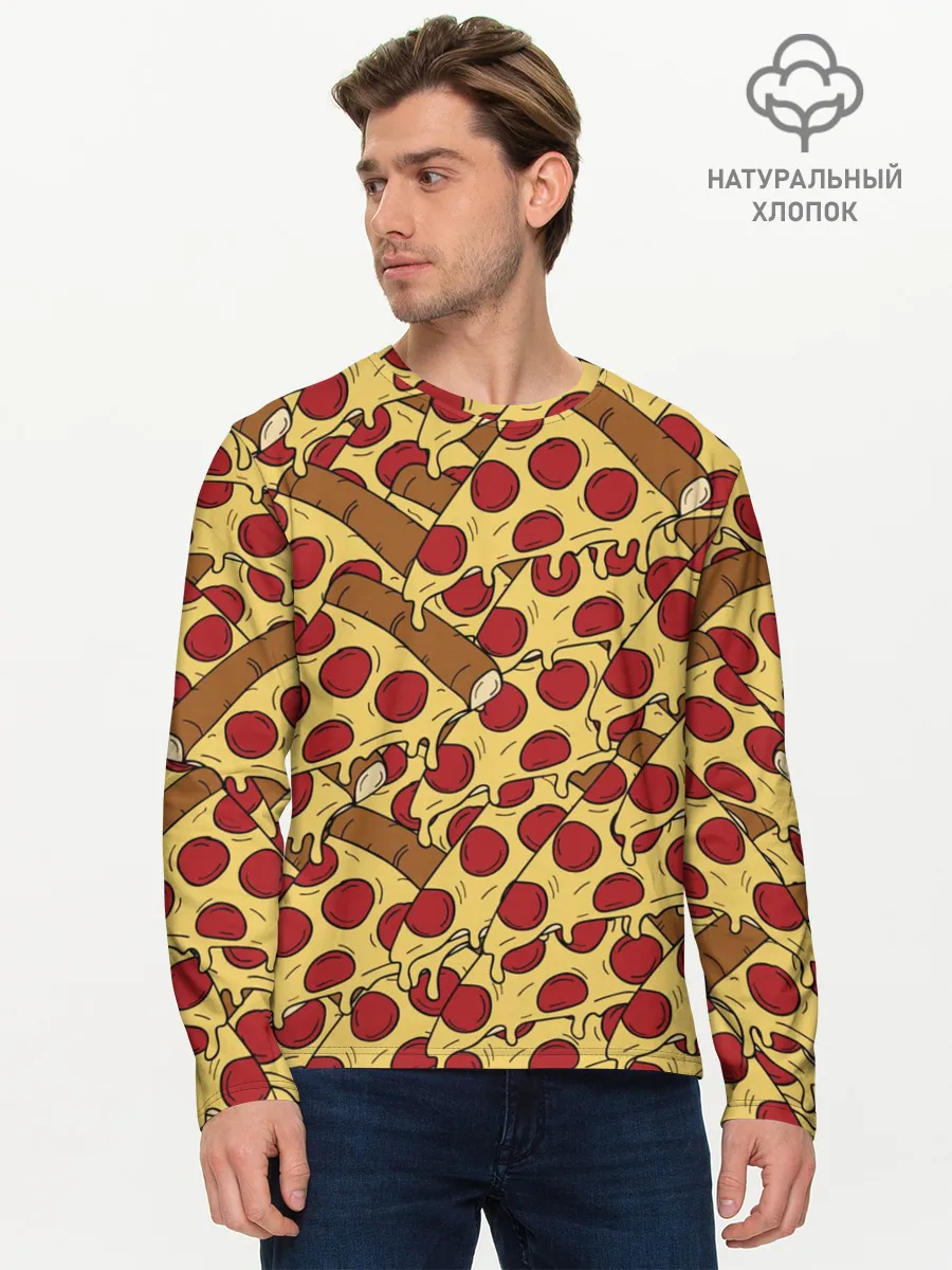 Мужской лонгслив базовый / Pizza