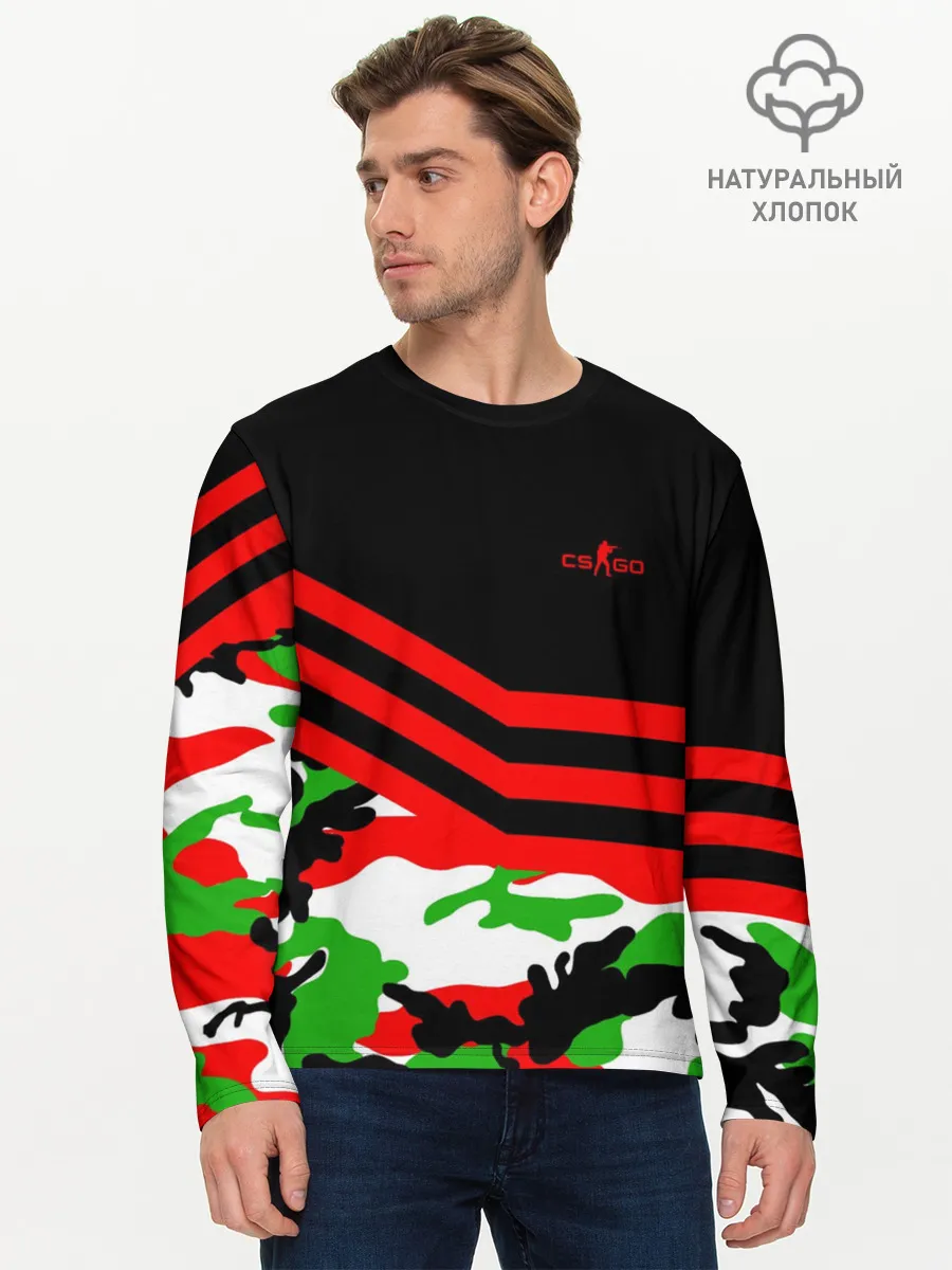 Мужской лонгслив базовый / Камуфляж CS:GO