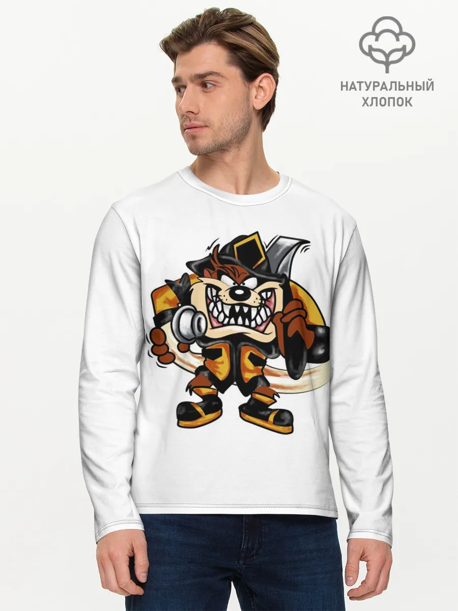 Мужской лонгслив базовый / Пожарный демон