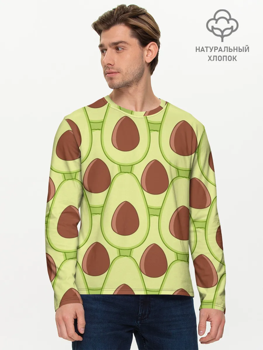 Мужской лонгслив базовый / Авокадо