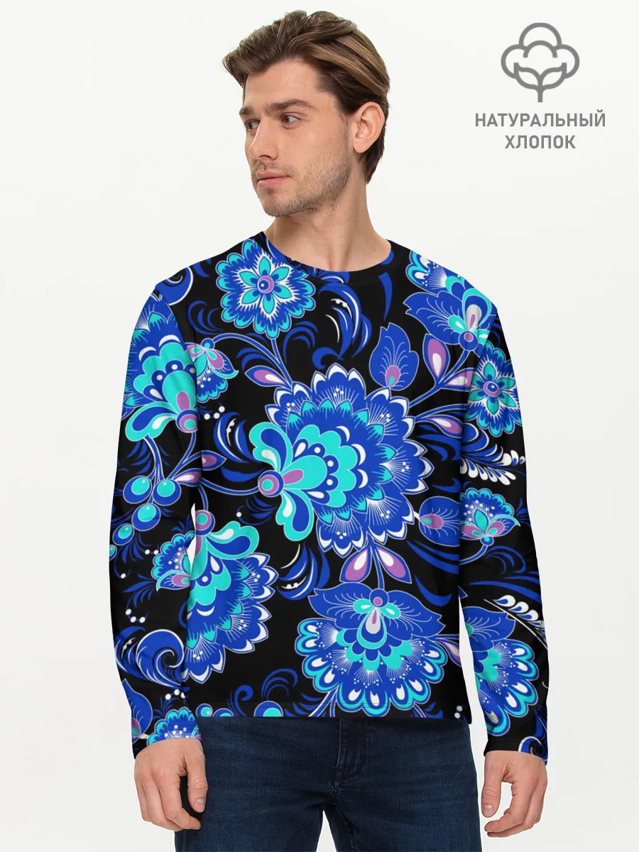 Мужской лонгслив базовый / Хохлома
