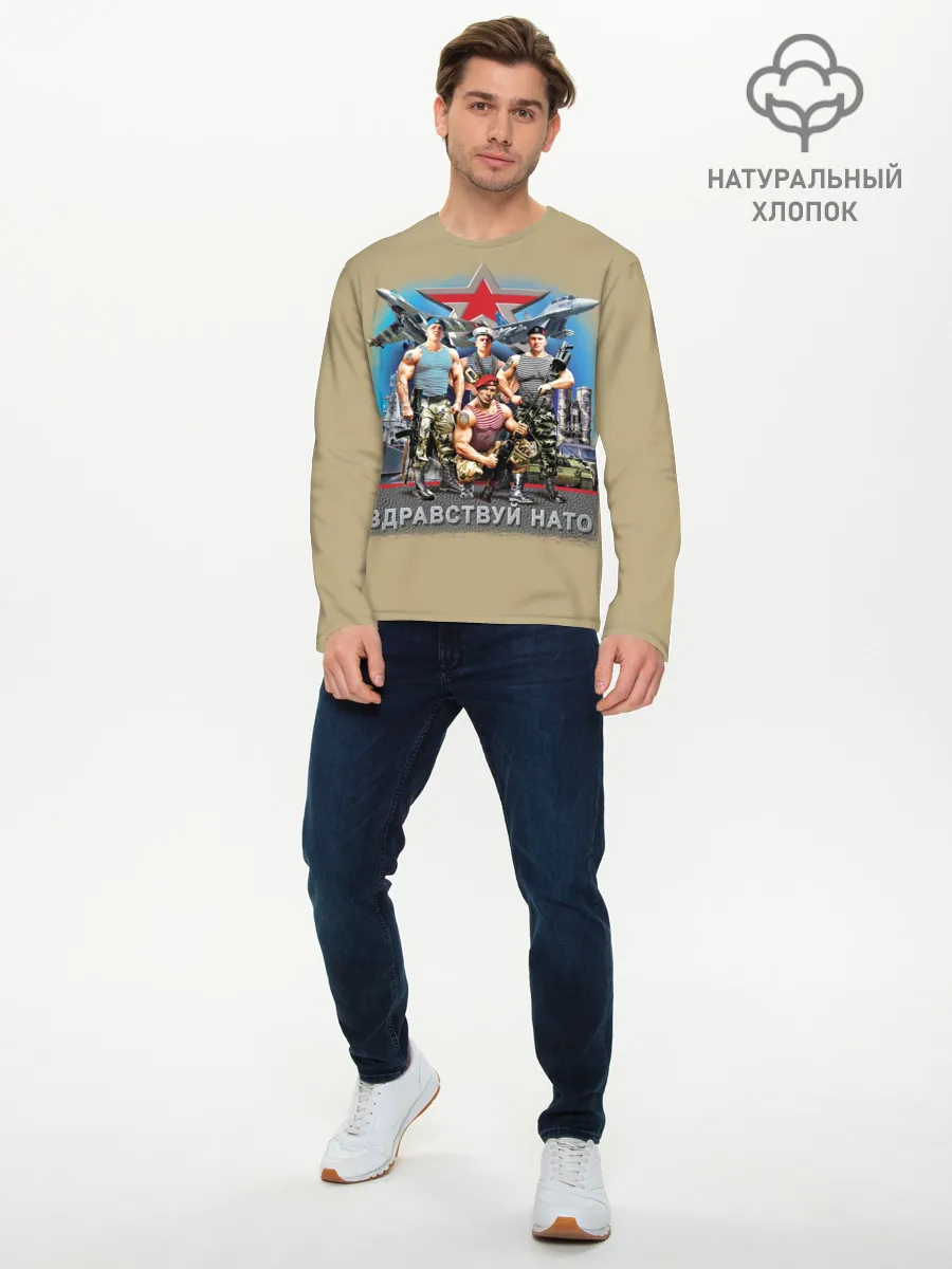 Мужской лонгслив базовый / Здравствуй НАТО