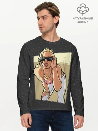 Мужской лонгслив базовый / GTA SA - Девушка в очках