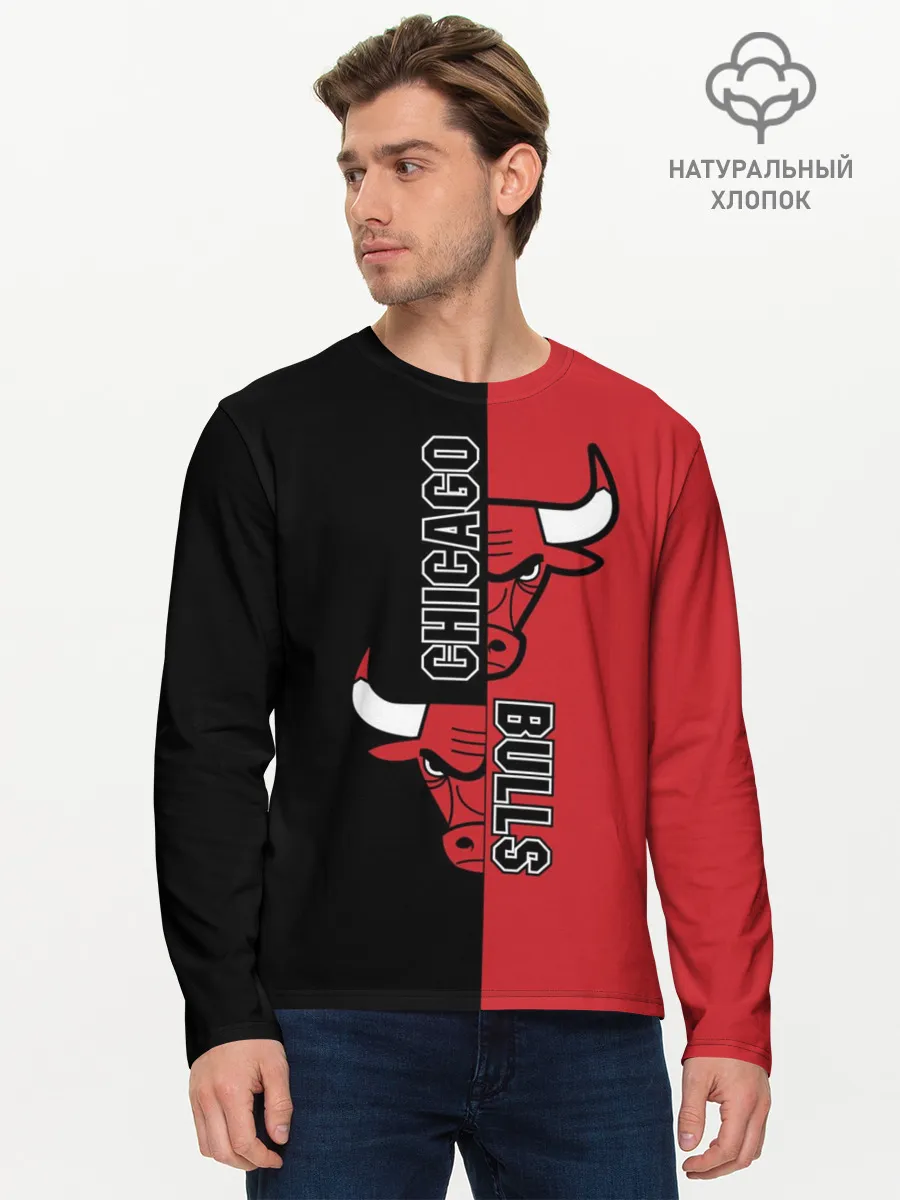 Мужской лонгслив базовый / Чикаго Буллз