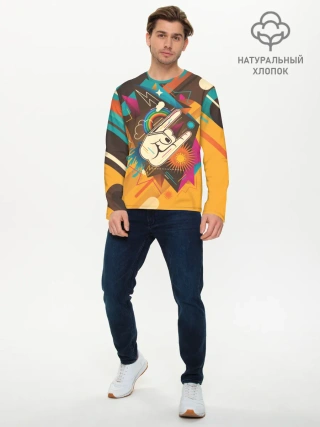 Мужской лонгслив базовый / Распальцовка music