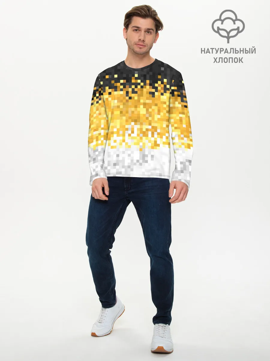 Мужской лонгслив базовый / 1858 Имперский флаг пикселами