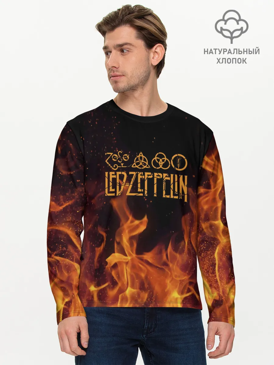 Мужской лонгслив базовый / led zeppelin