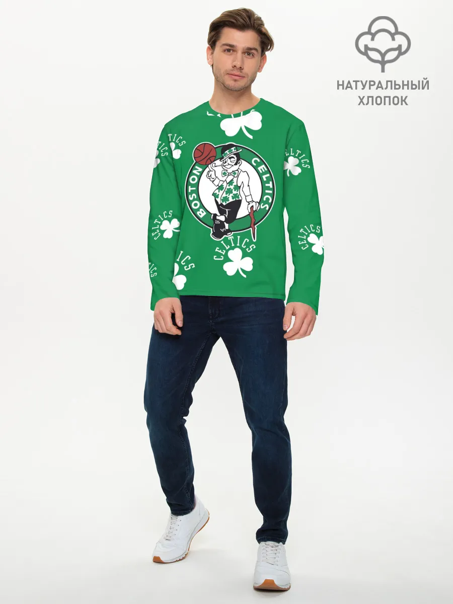 Мужской лонгслив базовый / Boston celtics, nba