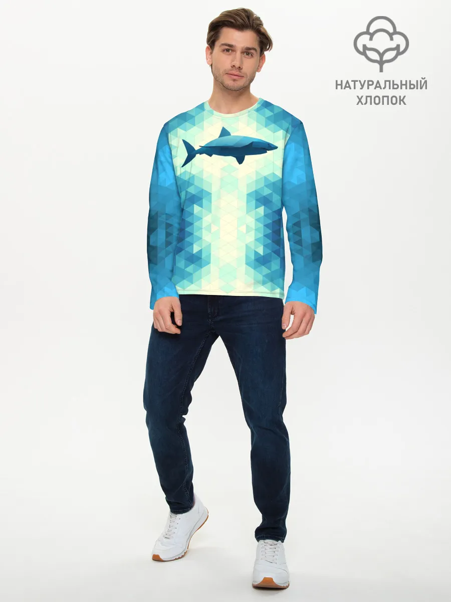 Мужской лонгслив базовый / Акула