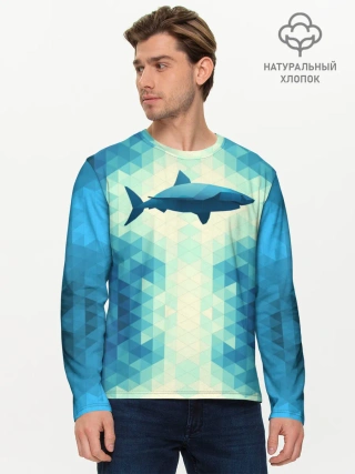 Мужской лонгслив базовый / Акула
