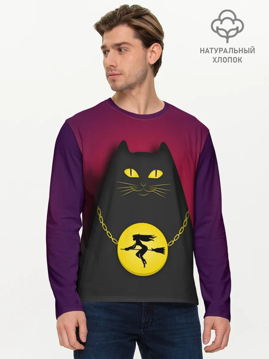 Мужской лонгслив базовый / Кот Бегемот