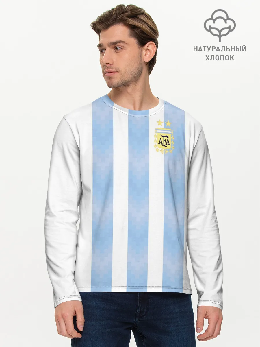 Мужской лонгслив базовый / Сборная Аргентины