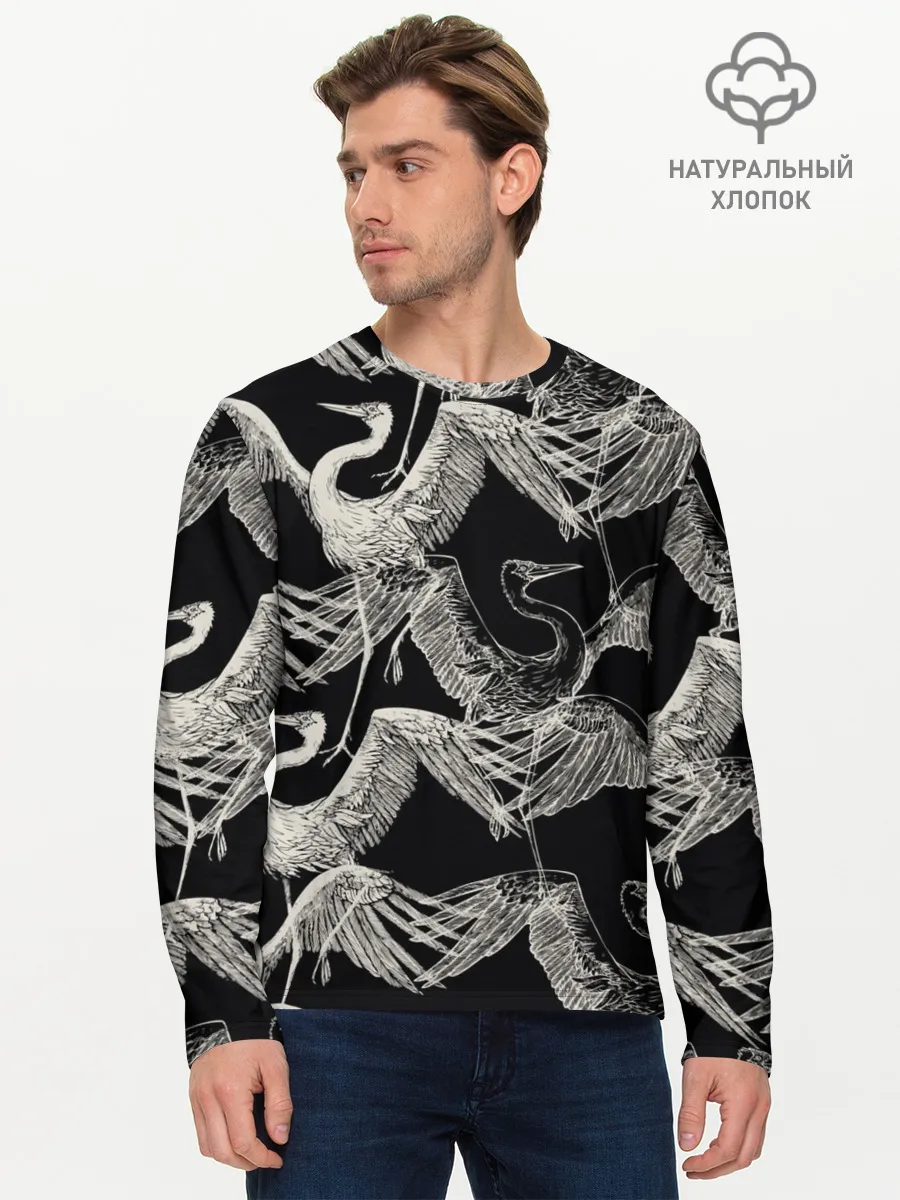 Мужской лонгслив базовый / Белые Птицы