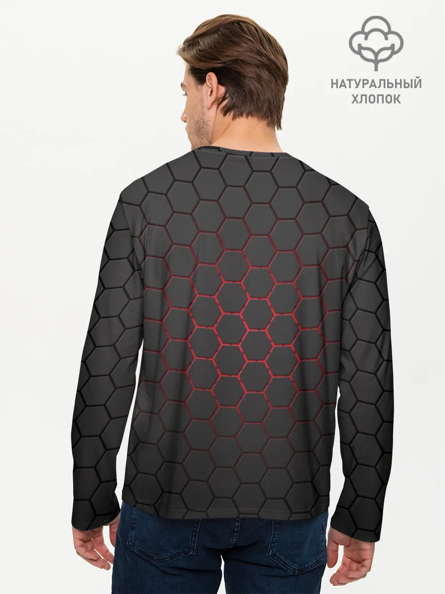 Мужской лонгслив базовый / Соты карбона