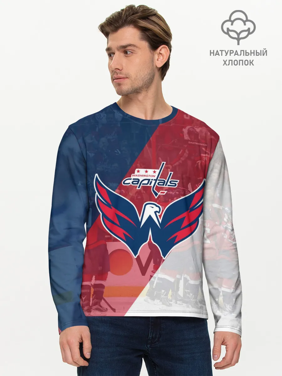 Мужской лонгслив базовый / вашингтон кэпиталз