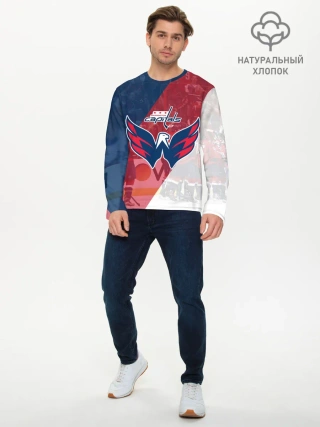 Мужской лонгслив базовый / вашингтон кэпиталз