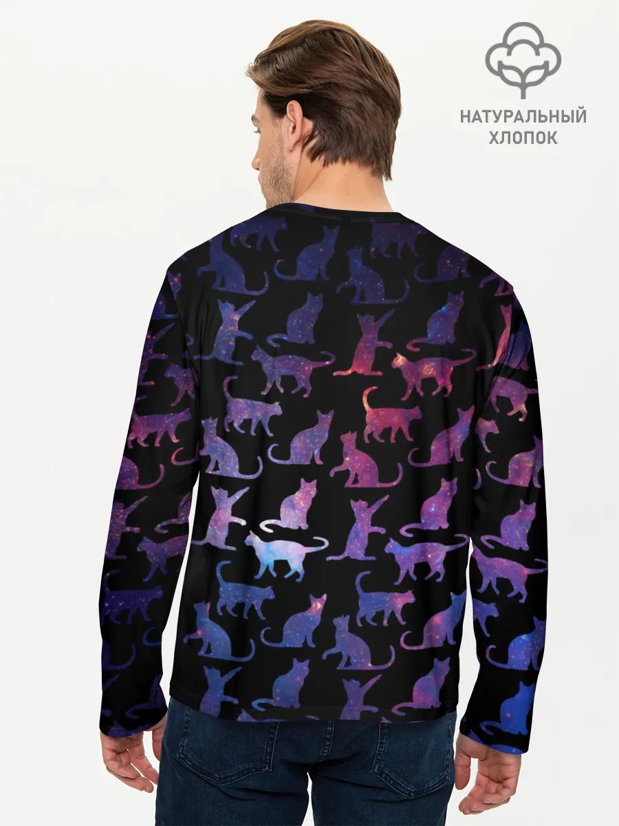 Мужской лонгслив базовый / Космические Коты