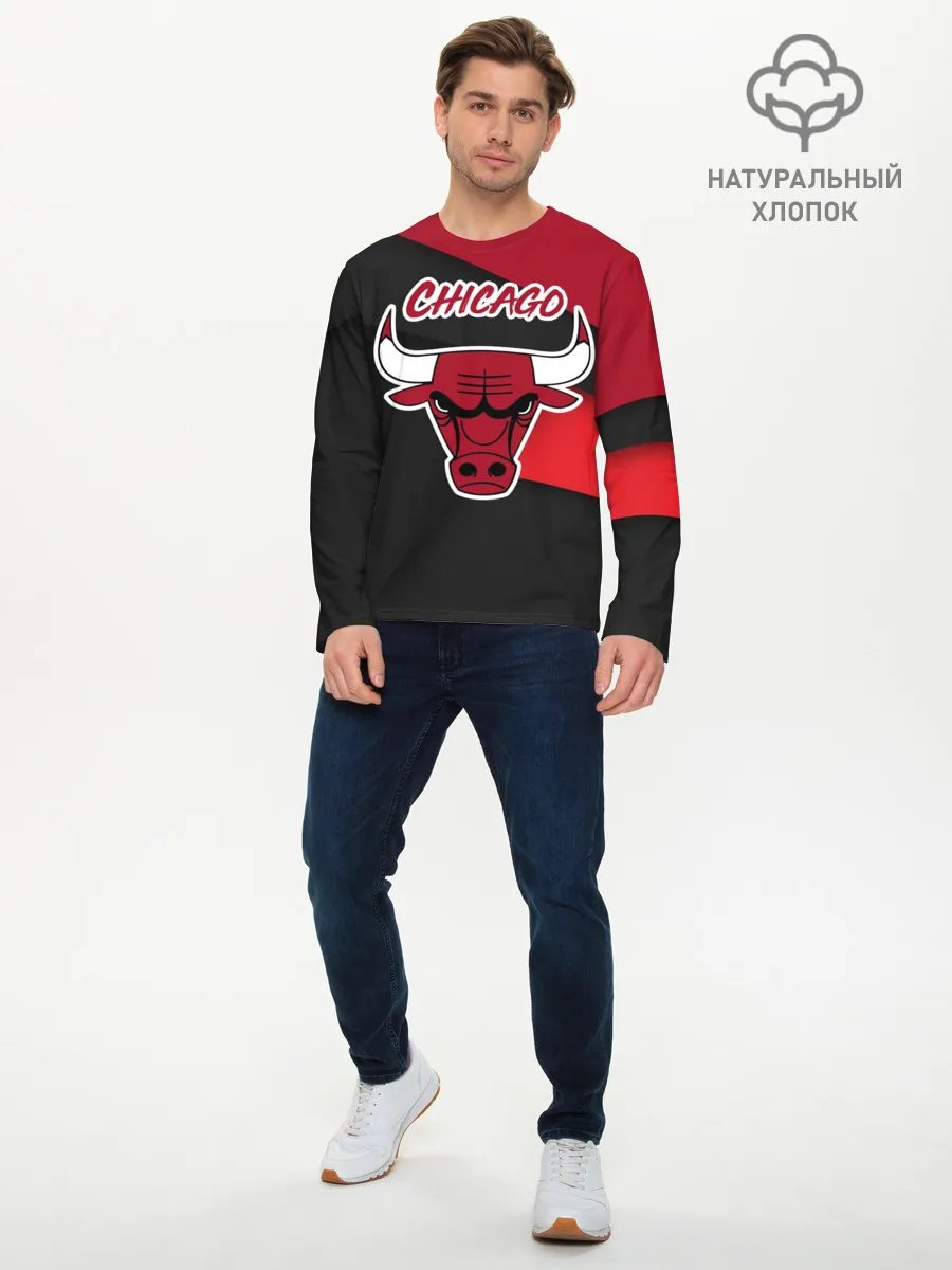 Мужской лонгслив базовый / Чикаго