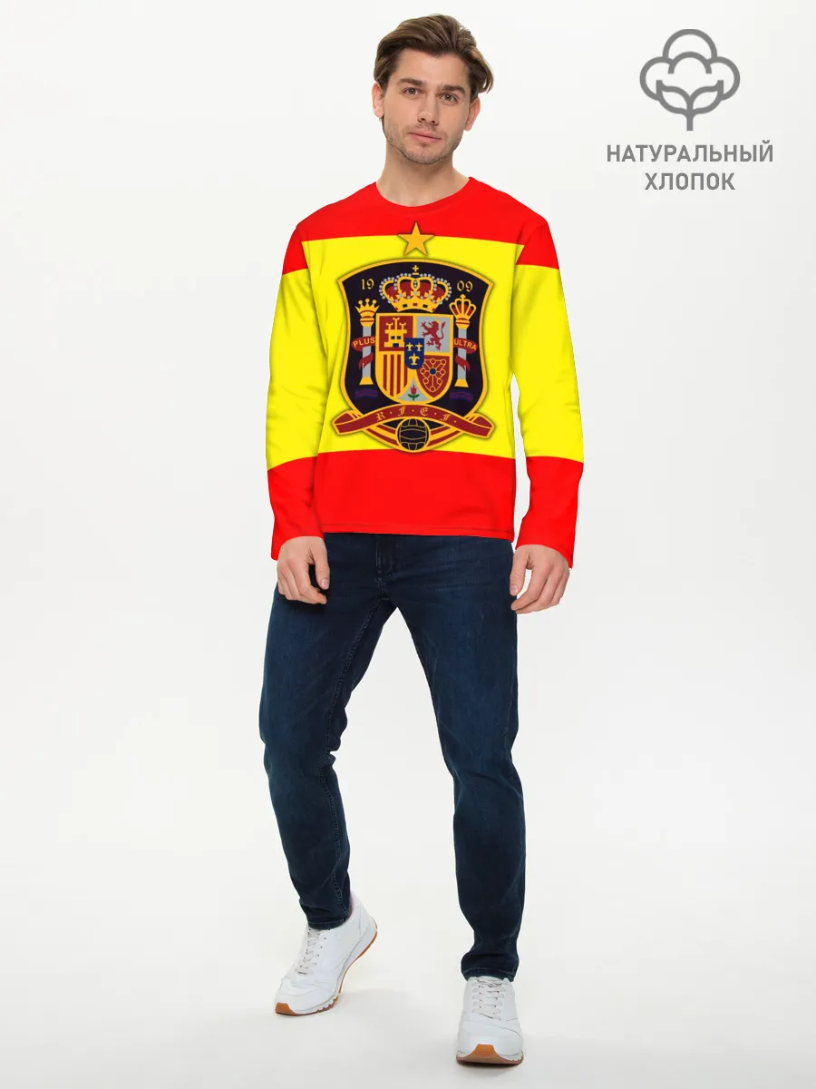 Мужской лонгслив базовый / Сборная Испании флаг