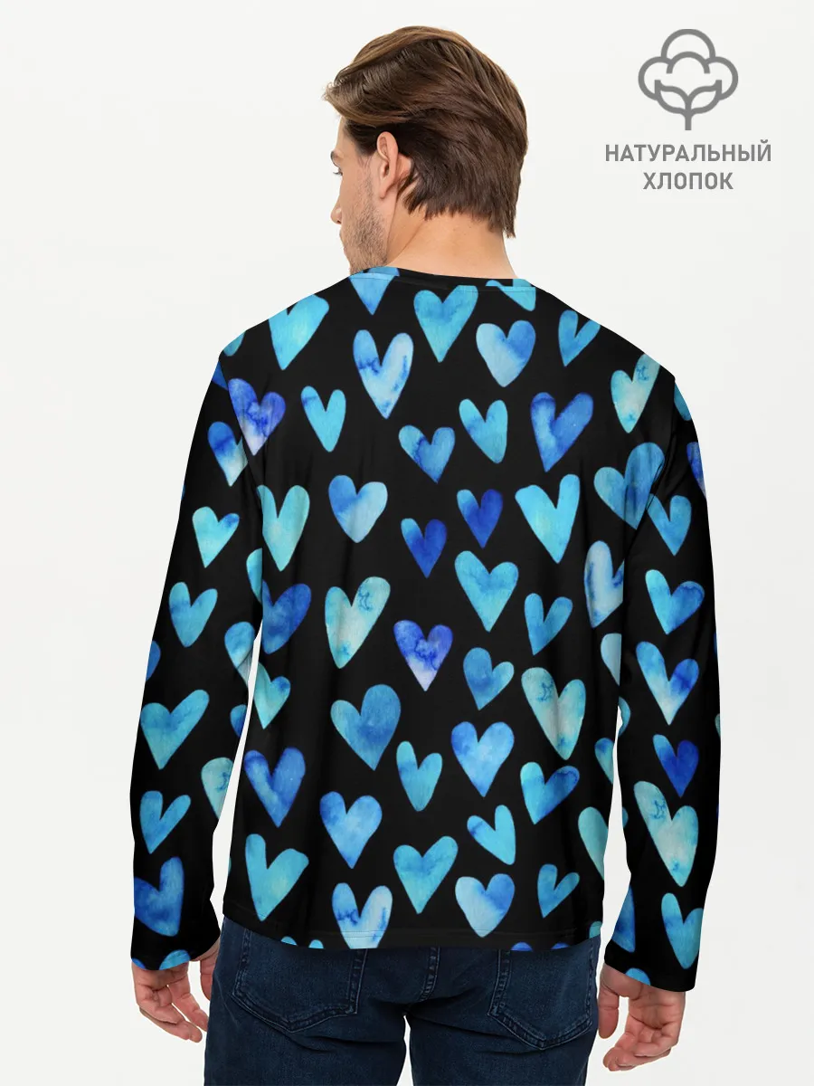 Мужской лонгслив базовый / Blue Hearts