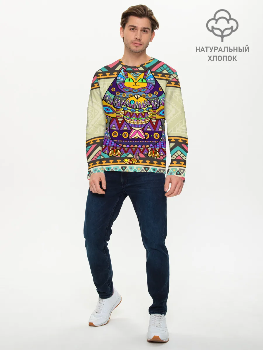 Мужской лонгслив базовый / Кот 3