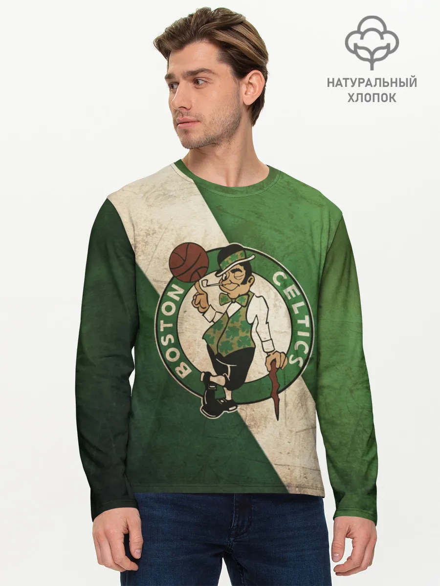 Мужской лонгслив базовый / Бостон олд