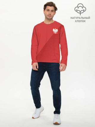 Мужской лонгслив базовый / Польша форма гостевая 2018