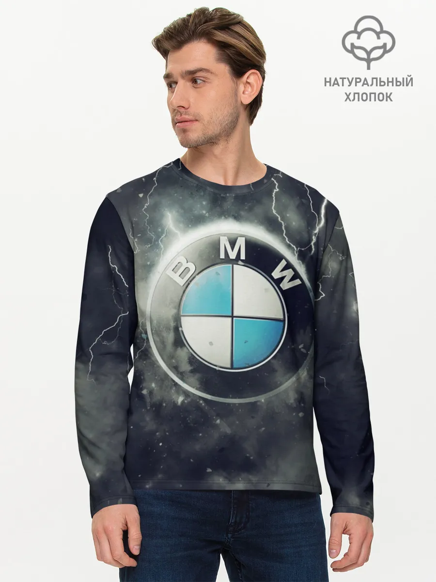 Мужской лонгслив базовый / Логотип BMW